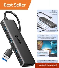 USB 3.0 Hub with HDMI 1080P - Fast Data Transfer, Built-In Driver for Easy Setup