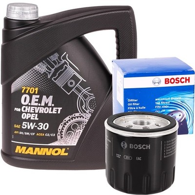 BOSCH ÖLFILTER RENAULT DACIA NISSAN + 5W-30 4L Mannol O.E.M. Motoröl GM Dexos2