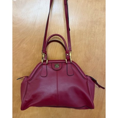 Gucci Red Leather Top Handle Bag Tiger Head Crossbody Preloved