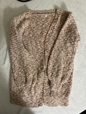 Cat  Jack Girl  s Pink  White Open Cardigan. Size Large 10-12