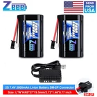 2x Zeee 2S Li-ion Battery 2000mAh 7.4V Battery with SM 2P Connector USB Charger