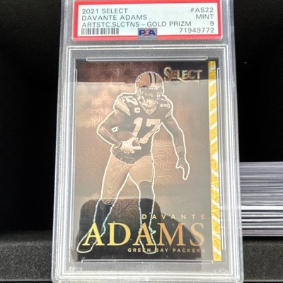 Panini Select 2021 Davante Adams Artistic Selections Gold Prizm AS-22 PSA 9 /10
