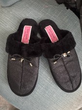  Kate Spade Sz M Shimmering Black Women's Slippers