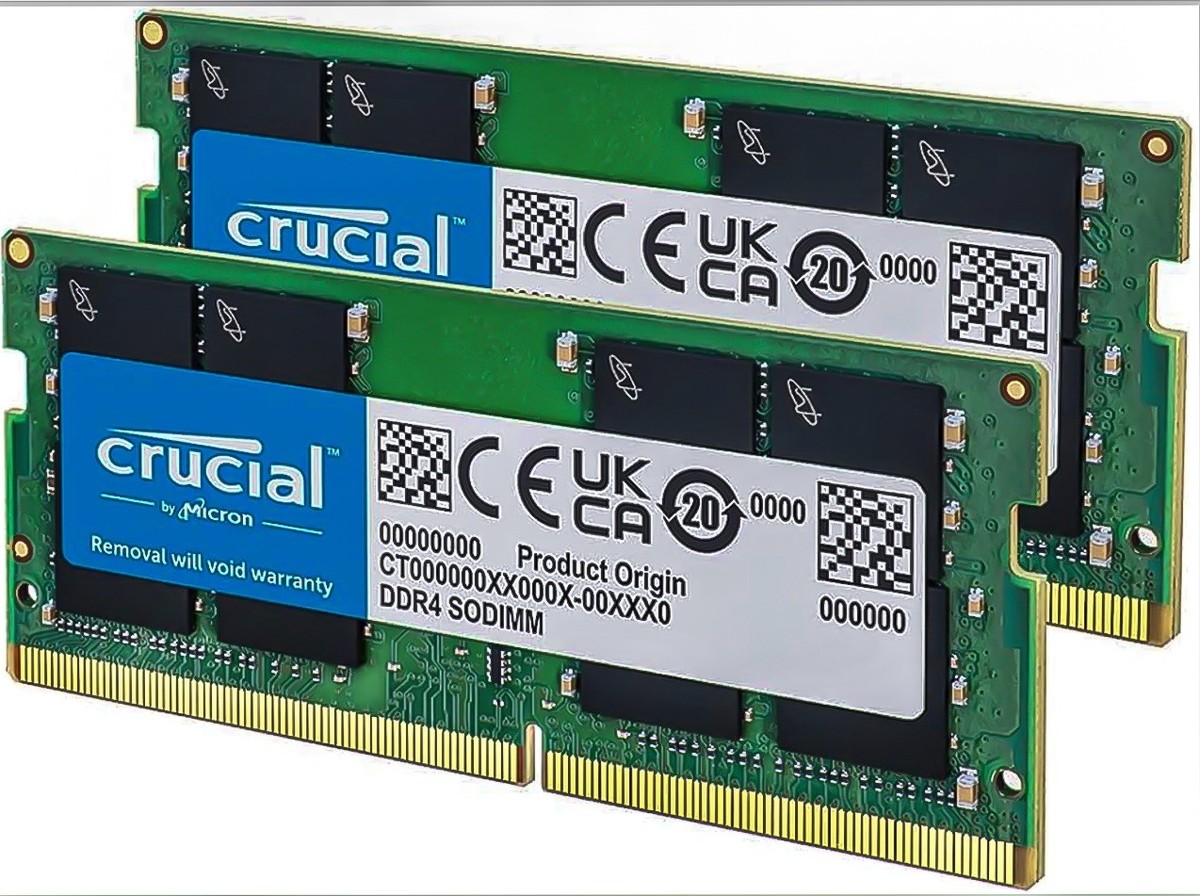 DDR4-3200 SO-DIMM 32GBx2枚 crucial 美品です Crucial 32GB (2x16GB) 3200MHz 260-pin SODIMM DDR4 RAM Memory Kit