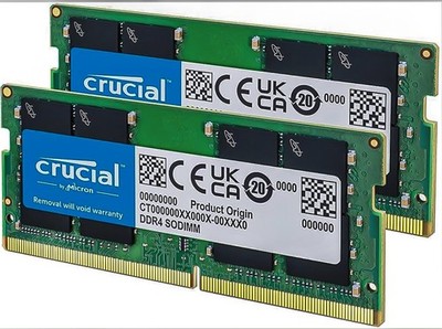 Crucial 32GB (2x16GB) 3200MHz 260-pin SODIMM DDR4 RAM Memory Kit