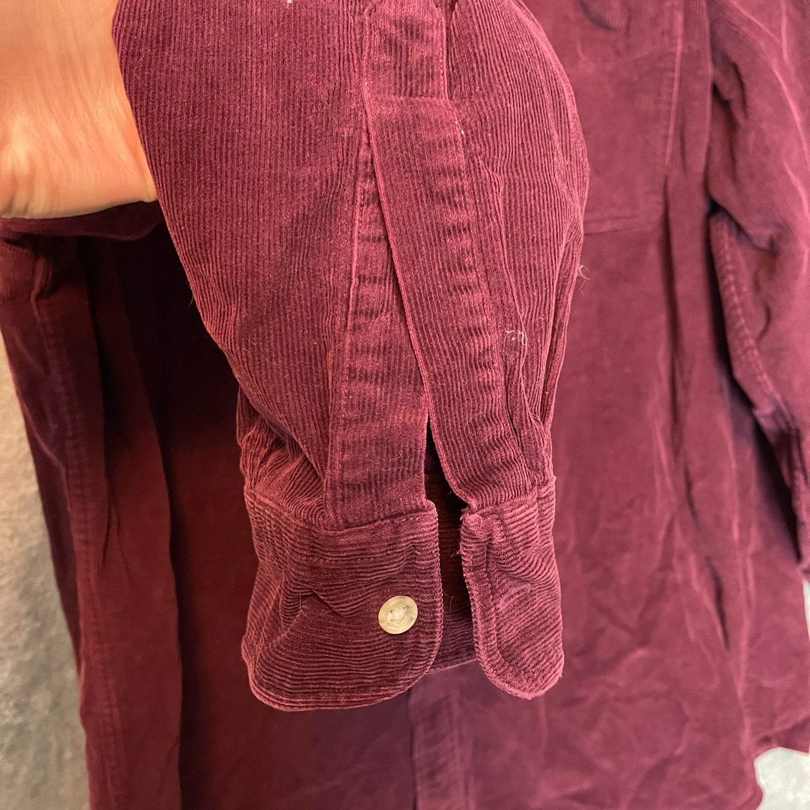 LL Bean Men Classic Solid Maroon Soft Corduroy Lo… - image 5