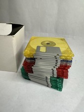 Lot of 23 3.5 Floppy Disks Color Clear Assorted IBM Formatted w/ Box