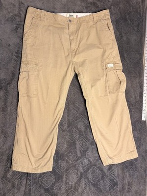 Levis Loose Fit Cargo Pants Mens Size 46x30 Beige Khaki Straight Leg Cotton