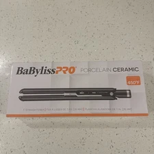 BaBylissPRO Porcelain Ceramic 1" Straightening Iron | FAST SHIP! OPEN BOX