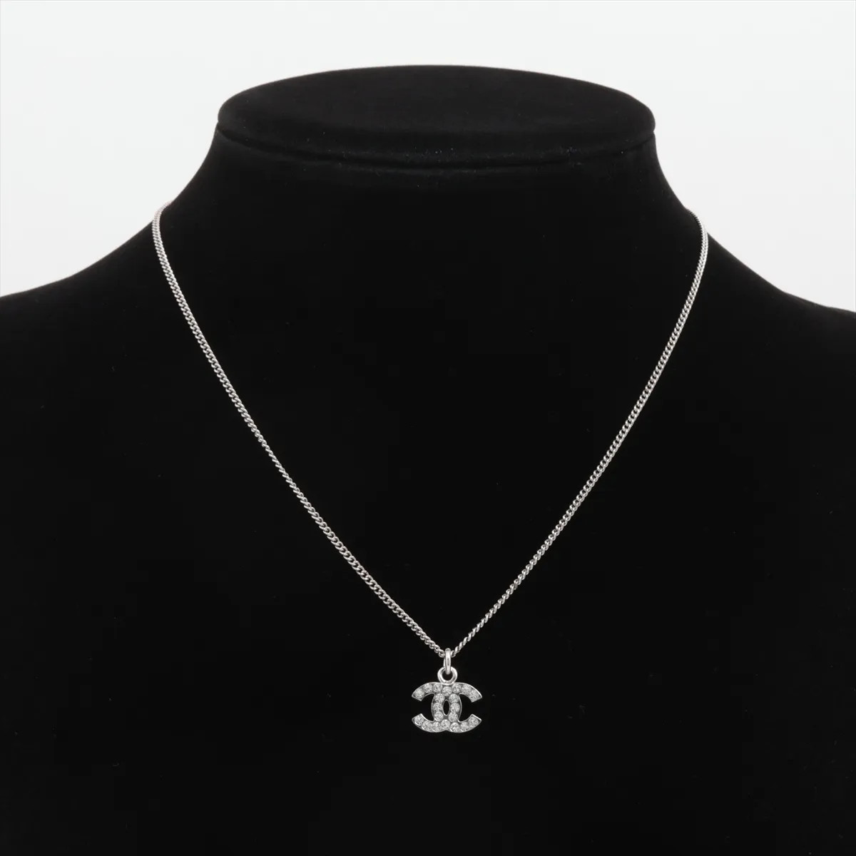 Chanel Coco Mark 07V Necklace Metal x rhinestone Silver thumbnail 5