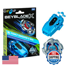 Beyblade X Cobalt Dragoon 2-60C Deluxe Left-Spin String Launcher Set Attack