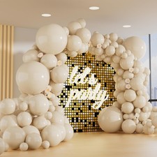 150pcs 18 12 10 5 Inch Sand White Balloon Garland Arch Kit With 2 Ribbons 
