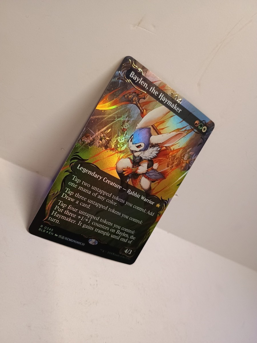 Baylen, the Haymaker (Borderless) (Raised Foil) Bloomburrow Foil