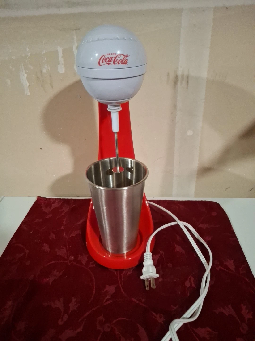 Nostalgia Coca Cola 2 Speed MilkShake Maker Ice Cream Mixer Drink Blender Tested
