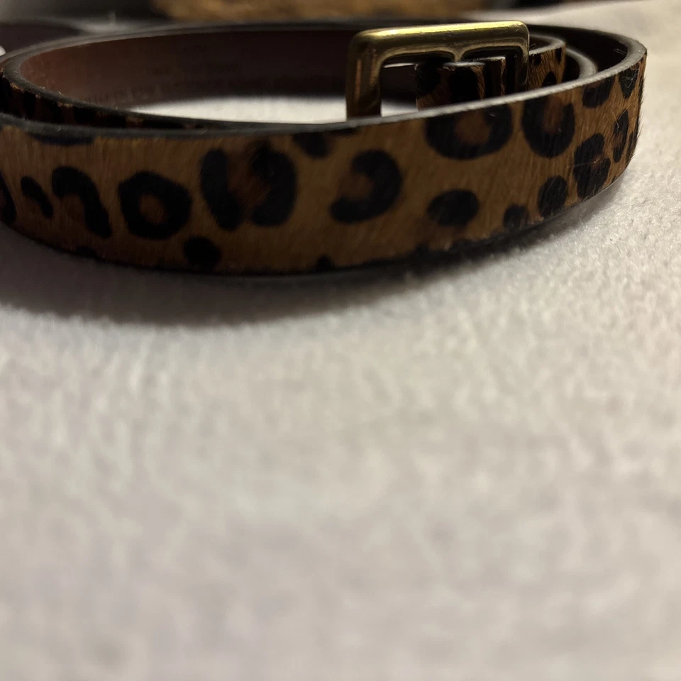 Cinturón ajustado de piel sintética con estampado de leopardo para mujer herrajes dorados medianos Y2K llamativo Foto 3 de 4