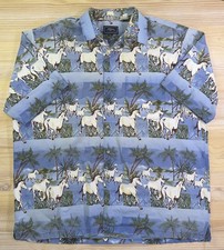 Vintage Roper Short Sleeve Button Down Men  s XL AOP Hawaiian Horses Palm Trees