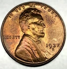 1937 D Lincoln Wheat Cent BU Uncirculated Mint State 1c Coin Nice Red Color 3697