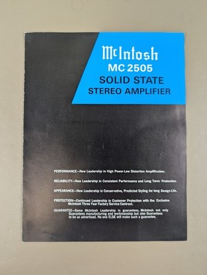 McIntosh MC 2505 Solid State Stereo Amplifier Brochure D-1593