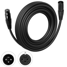25ft Flexible 3 Pin Male to Female XLR DMX Signal Cable Wire for Stage