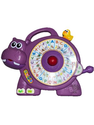 PURPLE Vtech SPINNING LIGHTS LEARNING HIPPO  - Tested - Works Well