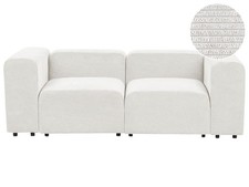 2 Seater Modular Corduroy Sofa White FALSTERBO