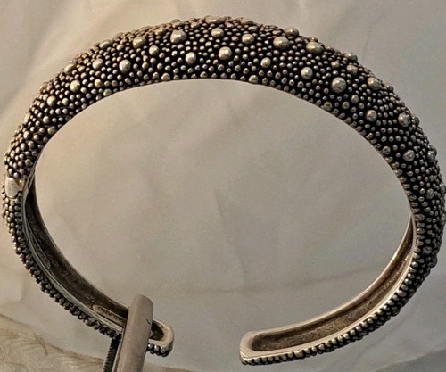 Michael Dawkins Sterling Silver STARRY NIGHT Hinged Cuff Bracelet 7" 43.5 grams - Picture 8 of 11