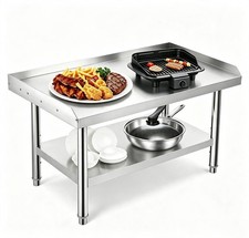 48''x30''x24" Stainless Steel Table for Prep  Work with Backsplash for Kitchen