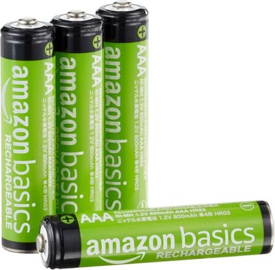 4er-Pack wiederaufladbare AAA-NiMH-Batterien, Akkus, Amazon Bacics, 800 mAh, 1,2