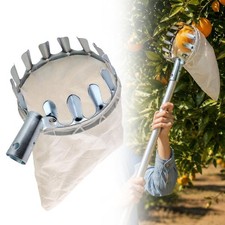 Apple Picker High Reach Metal Fruit Picker with Detachable Durable Canvas Bag