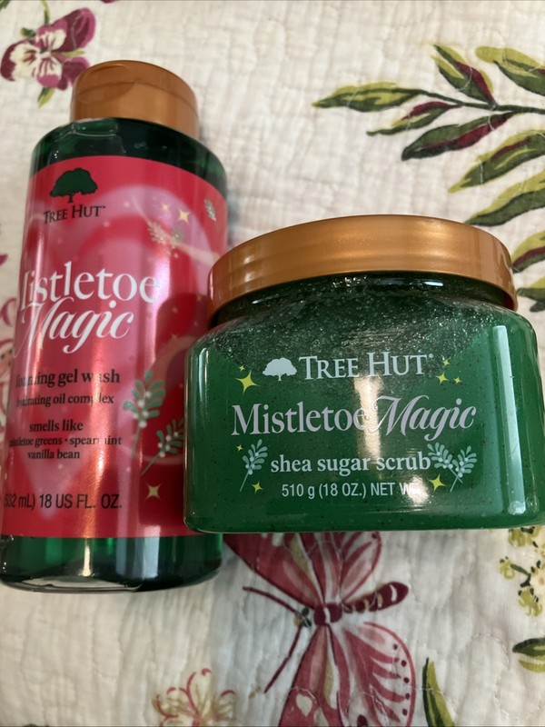2 new Tree Hut mistletoe magic scrub & body wash