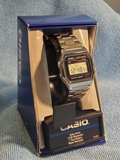 Casio  Watch Unisex Stainless Steel Retro Alarm Chronograph LED