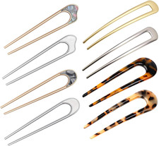 8 Stück U Förmige Haargabel,  Haargabeln Groß, Metallspange Acetat Haarnadeln Fr