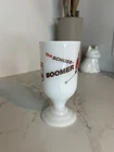 VTG DR PEPPER & BACARDI RUM POCONOS SKIING Milk Glass Pedestal Mug SCHUSS BOOMER