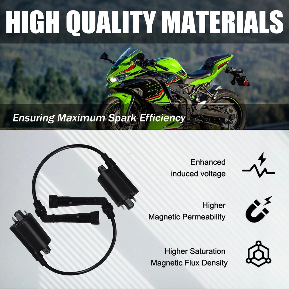 Bobina de encendido 2 piezas para Kawasaki EX500 Ninja 500 500R (1987-2009) / 21121-1153 Foto 2 de 4
