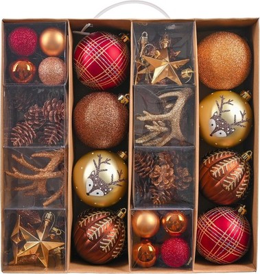 VALERY MADELYN Weihnachtskugeln 60 Stücke Christbaumkugeln Geschenkpaket