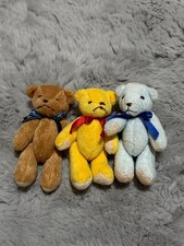 Small Plush Toy Set Brown, Yellow, Blue