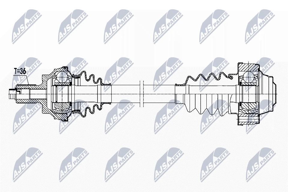Nty Driveshaft Rear Left For Vw 4 Motion Passat 14- Arteon 17 - Image 3