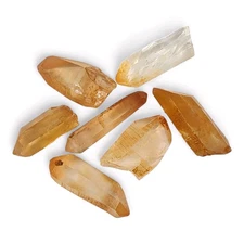 Natural Tangerine Quartz Crystal Points Brazil 58.5 grams