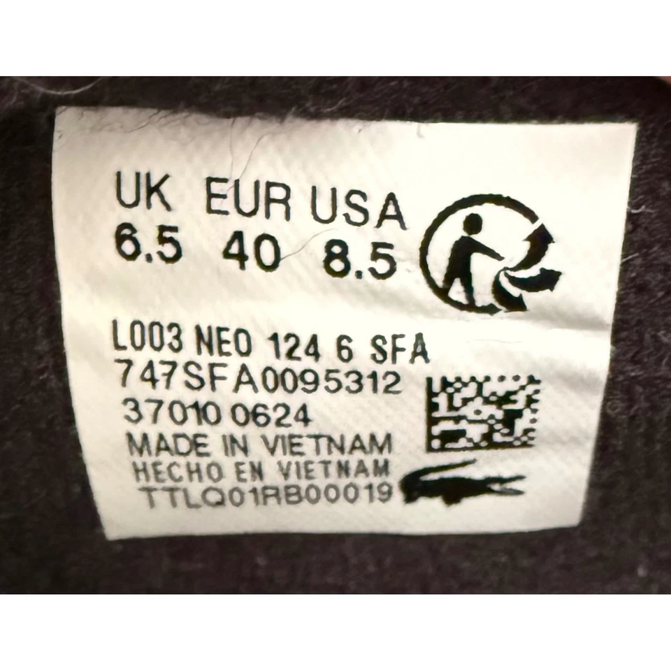 Zapatillas deportivas Lacoste NEO L003 negras plateadas para mujer talla 8,5 comodidad estabilidad Foto 3 de 4