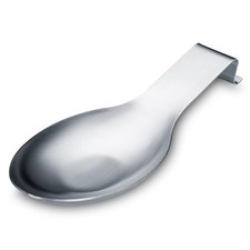 Stainless Steel Spoon Rest Matte Silver Utensil Holder 9.5 Inch Kitchen