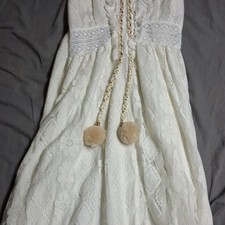 Ivory Floral Lace V-Neck Sleeveless Lined Max...