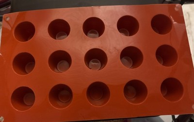 15 Cavity Silicone Pastry Chocolate Mold Perfect For Cordials Baba Rums 