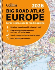 Image of Collins 2026 Big Road Atlas Europe Clear and detailed map of Europe in A3 siz...