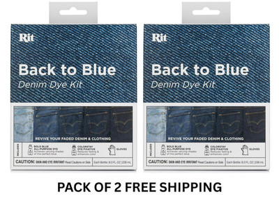 (2 pack) Rit Back to Blue Denim Dye Kit Free Expedited Shipping