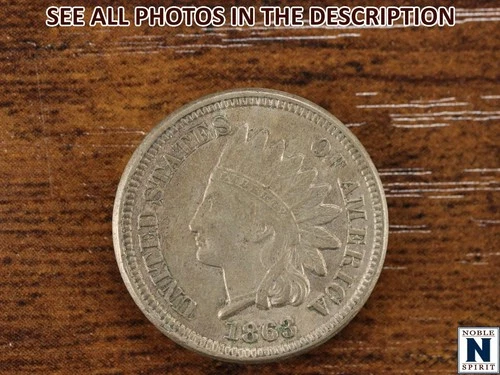 NobleSpirit (JL) GEM BU 1863 Indian Head Cent Beautiful Luster Nice Strike