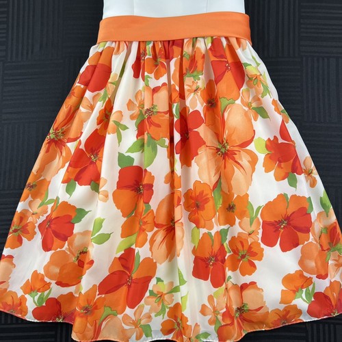 David’s Bridal Girls Size 5 Orange Floral Flower Girl Easter Formal Dress H1237 - Picture 3 of 10