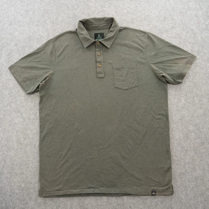 prana polo short sleeve pocket collared outdoors hiking shirt
