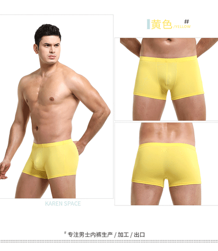 Ice Silk Boxer Briefs Seamless U Convex Pouch Panties Comfort Flex Men Waistband - Picture 26 of 31