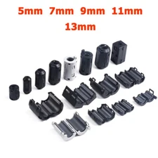 5/7/9/11/13mm Snap On Cable Clip Ferrite Magnetic Core Ring Shielding Clamp Ring