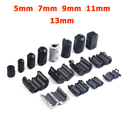 5/7/9/11/13mm Snap On Kabelclip Ferrit Magnet Kernring Abschirmung Klemmring